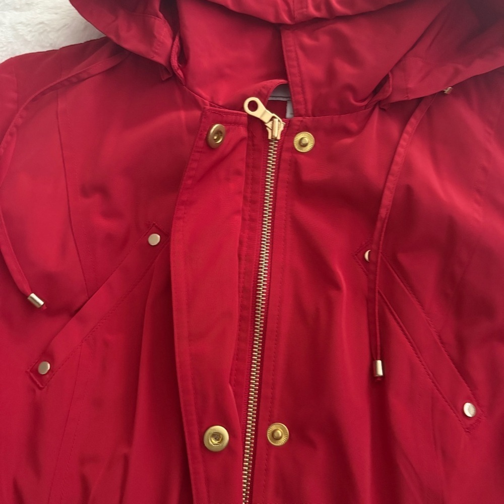 Charter Club Vibrant Red Utility Jacket with Hood - Picture 13 of 14